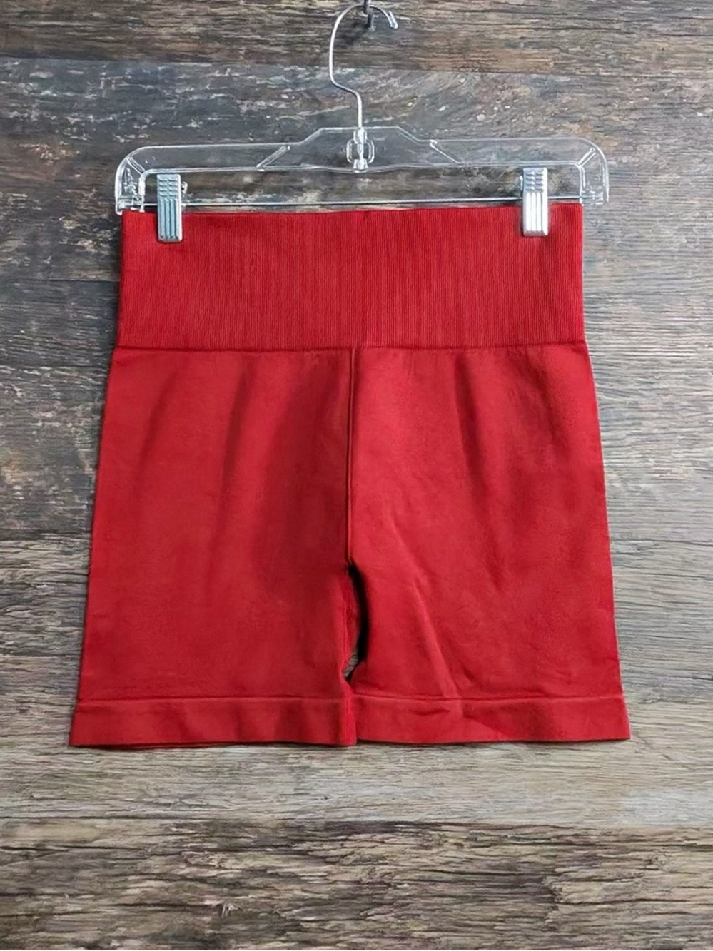 ZYIA Red High-Rise Bike Shorts